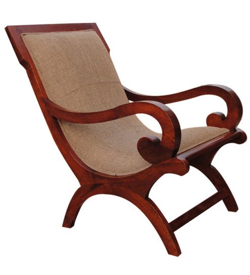 Royal Scroll Arm Accent Chair with Upholstered Seat & Back