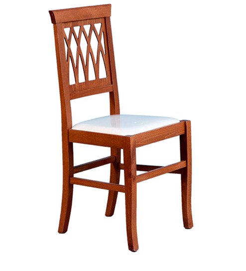 Lattice Back Wooden Dining Chair | Upholstered Dining Side Chair