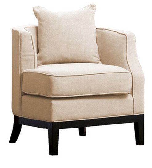 Ivory Upholstered Accent Chair with Sabre Legs
