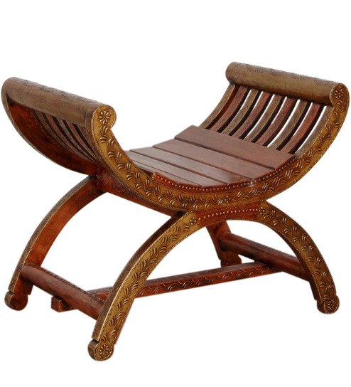 Handcrafted Curved Wooden Stool