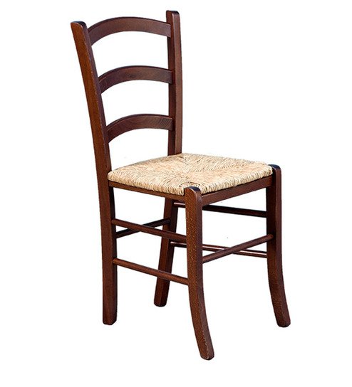 Classic Ladder Back Dining Chair | Handcrafted Solid Wood Dining Chair with Natural Woven Seat