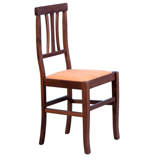 Classic Curved Slat Back Dining Chair | Solid Wood Upholstered Dining Chair