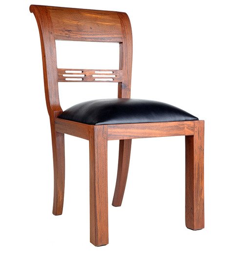 Contemporary Curved Back Dining Chair | Solid Wood Upholstered Dining Chair