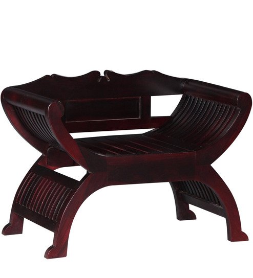 Traditional Wooden Mudda Chair in Mahogany Finish