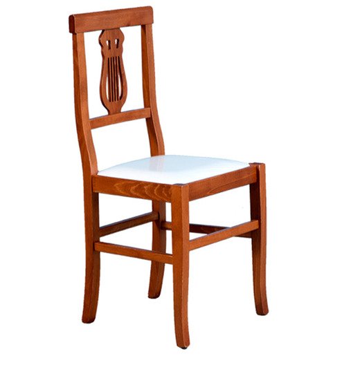 Geometric Back Wooden Dining Chair | Upholstered Seat Dining Chair